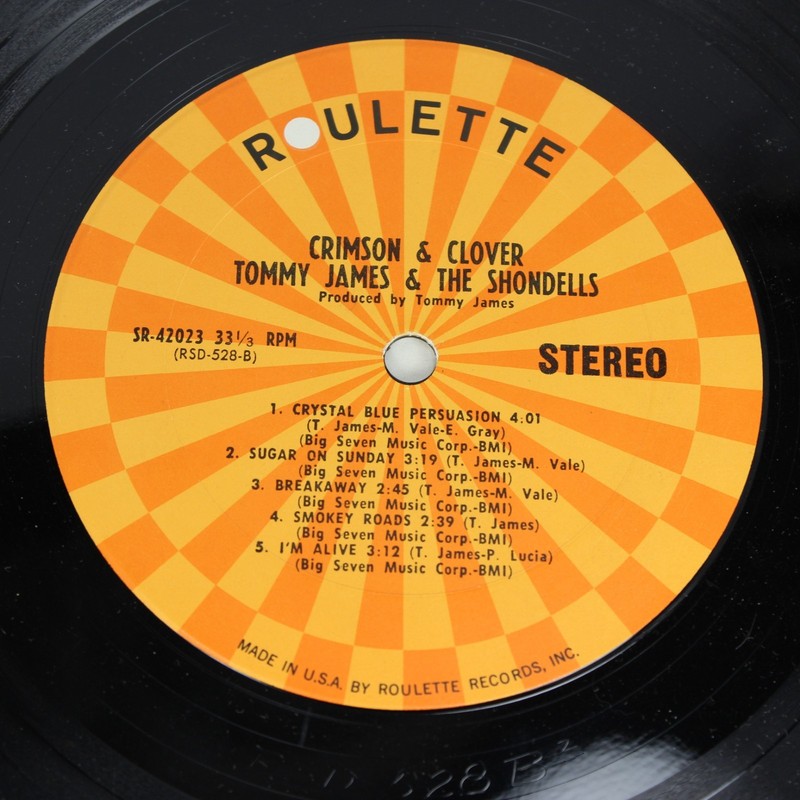 TOMMY JAMES & THE SHONDELLS Crimson & Clover LP 1969 ROULETTE Bell Sound SR42023 gallery