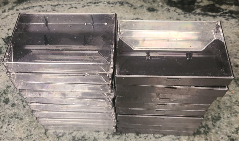 27 Cassette Tape Cases Clear w/ Black Plastic + Jewel Audio Empty Replacement