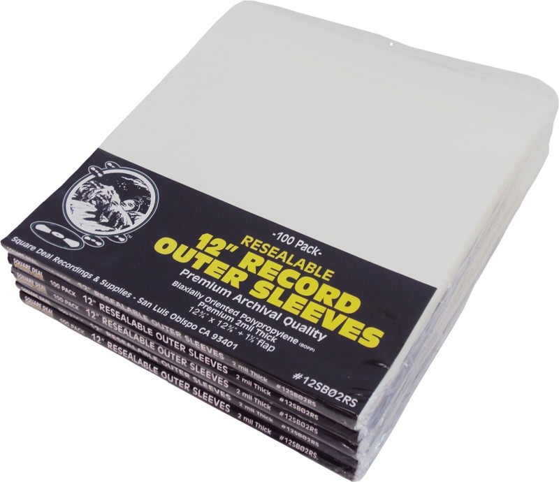 (500) 12” Vinyl Record Outer Sleeves – 2mil Thick RESEALABLE Archival Clear BOPP