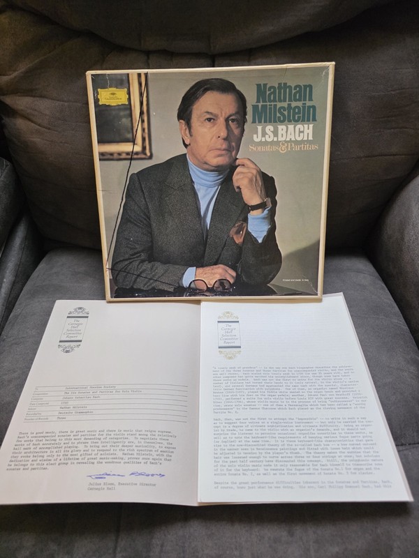 NATHAN MILSTEIN violin – BACH Sonatas & Partitas Solo Violin – DG ST 3LP BOX.