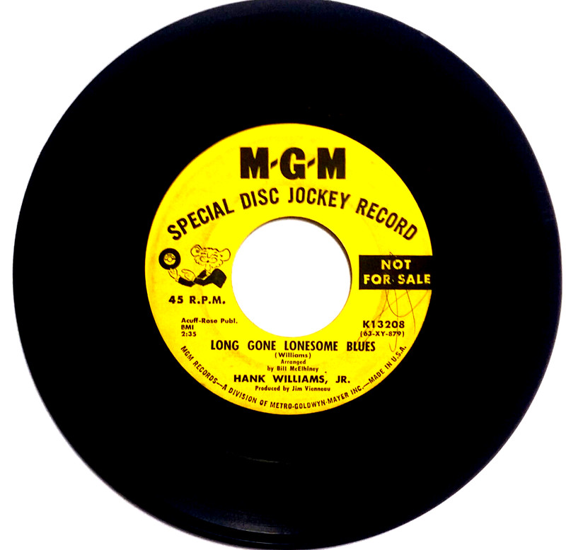 HANK WILLIAMS JR – Doesnt Anybody Know My Name / Long Gone Blues – Vinyl 45rpm