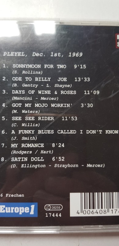 Jimmy Smith and the Trio - Pleyel, Dec. 1st, 1969 (Paris Jazz Concert) CD-Jazz gallery