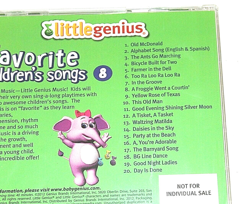 Little Genius Favorite Childrens Songs CD Volume 8 Old McDonald Ants Go Marching gallery