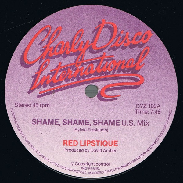 Red Lipstique – Shame Shame Shame – Used Vinyl Record 12 – F5993z