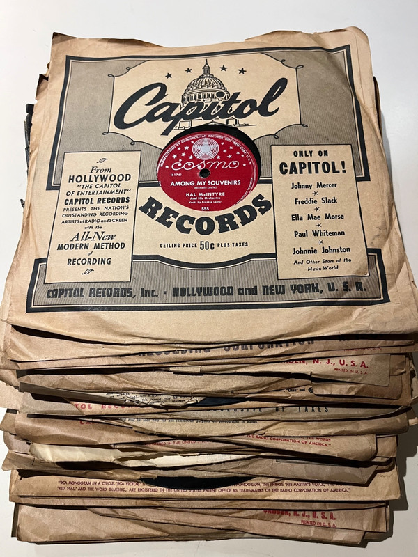 lot of 32 Vintage 78 RPM Records -Jazz Bands Vocalists 40s & 50s Retro COSMO
