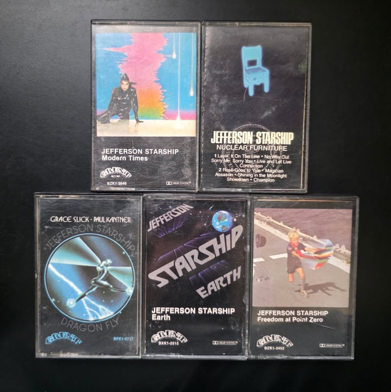 Jefferson Starship (5 Cassette Tape Lot) Earth + Dragon Fly + Modern Times…