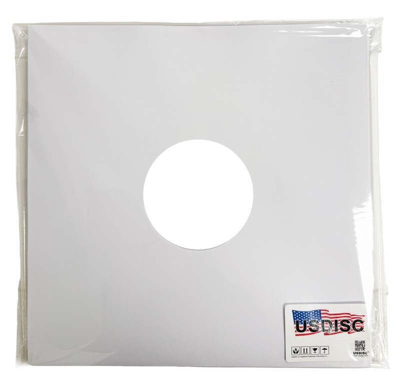 USDISC Record Inner Sleeves 12″, LP, Paper, Square Corners (White) Lot
