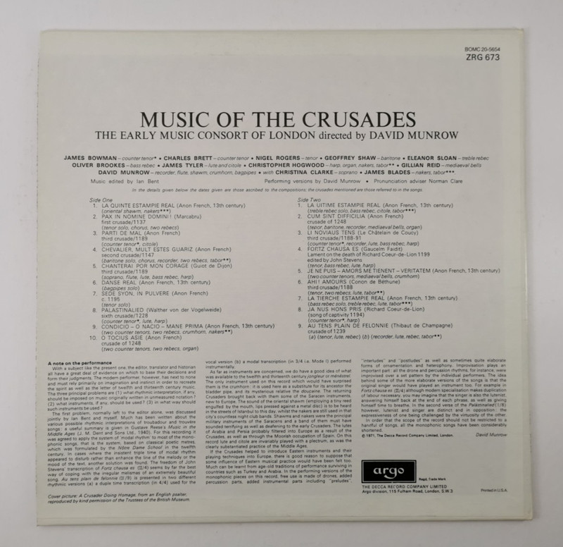 Songs of Love and War Music of The Crusades David Munrow LP Record Excellent gallery