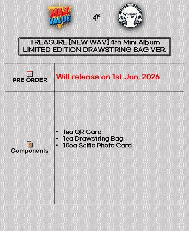 TREASURE NEW WAV 4th Mini Album LIMITED EDITION DRAWSTRING BAG Ver/QR+Bag+10Card gallery