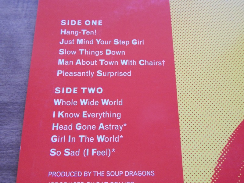 LP-SOUP DRAGONS-Hang-Ten-1987-Whole Wide World, Head Gone Astray, Promo gallery
