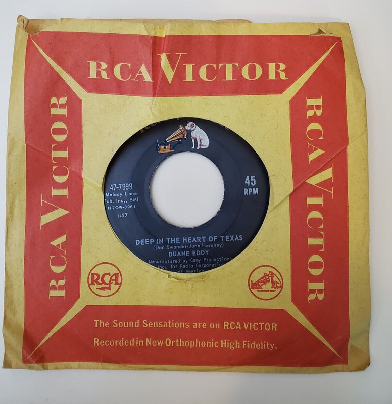 Duane Eddy DEEP IN THE HEART OF TEXAS (ROCK N ROLL 45) #7999 PLAYS VG+ TO VG++