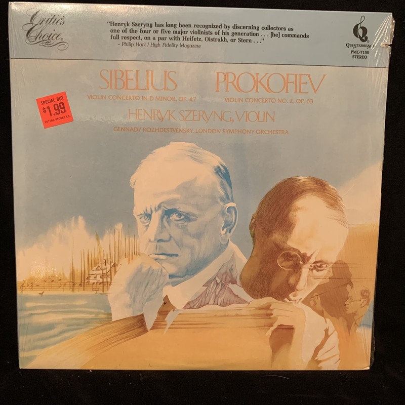 HENRYK SZERYNG violin – SIBELIUS & PROKOFIEV Concertos QUINTESSENCE ST LP SEALED