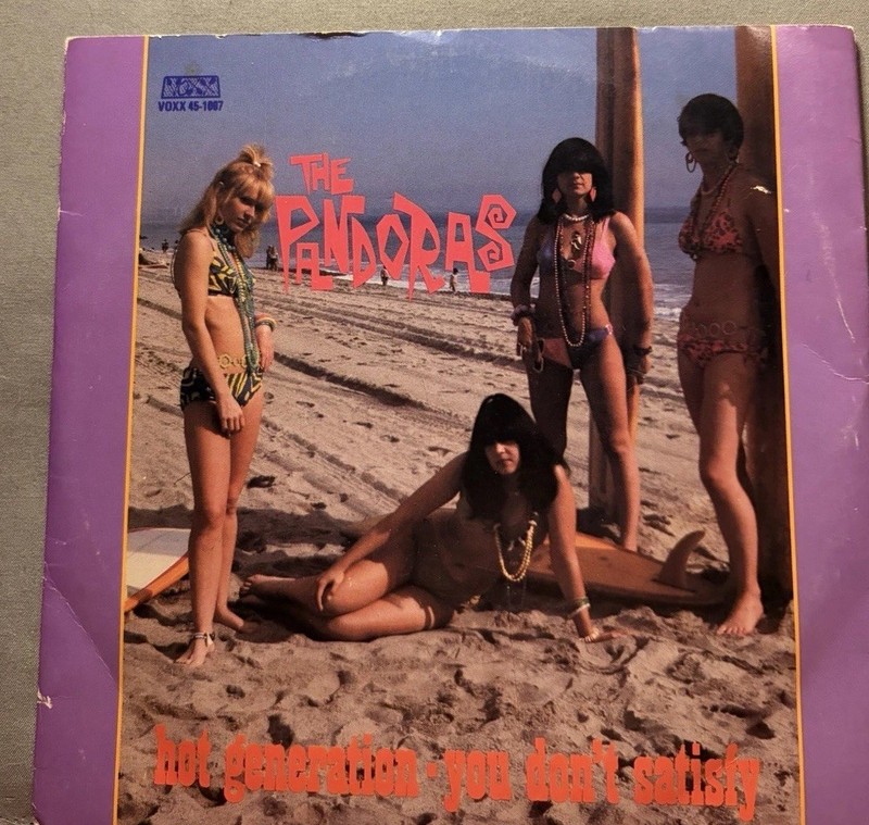 THE PANDORAS Hot Generation 7” (1984) Voxx PINK LABEL Garage RARE VG+