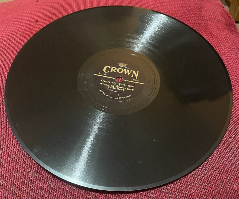 Overture Selection-Wingate’s Temperance Prize Band-78 rpm-9″ Crown record-233
