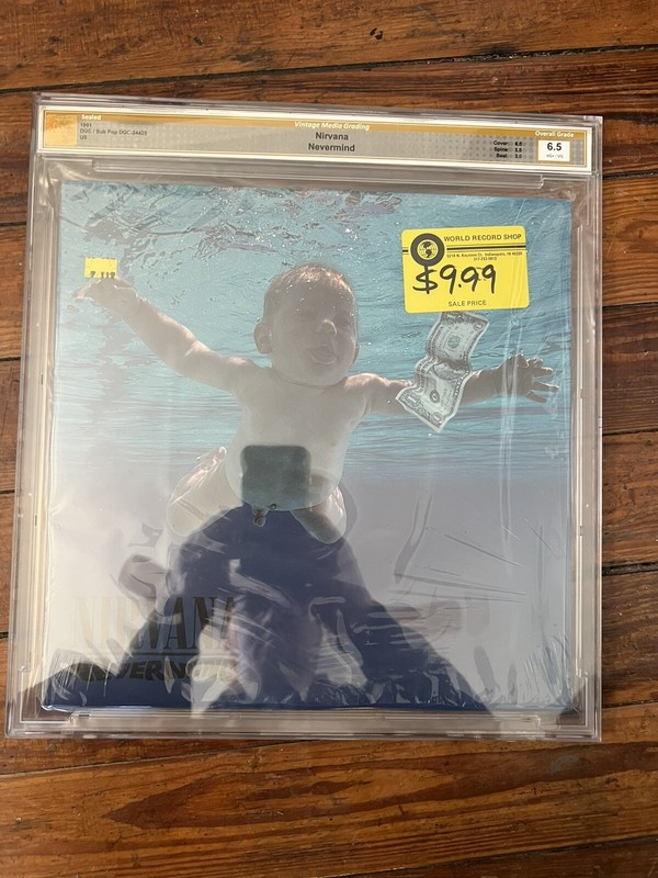 NIRVANA Nevermind Sealed DGC-24425 1st Press Vinyl Record VMG graded 6.5 1991