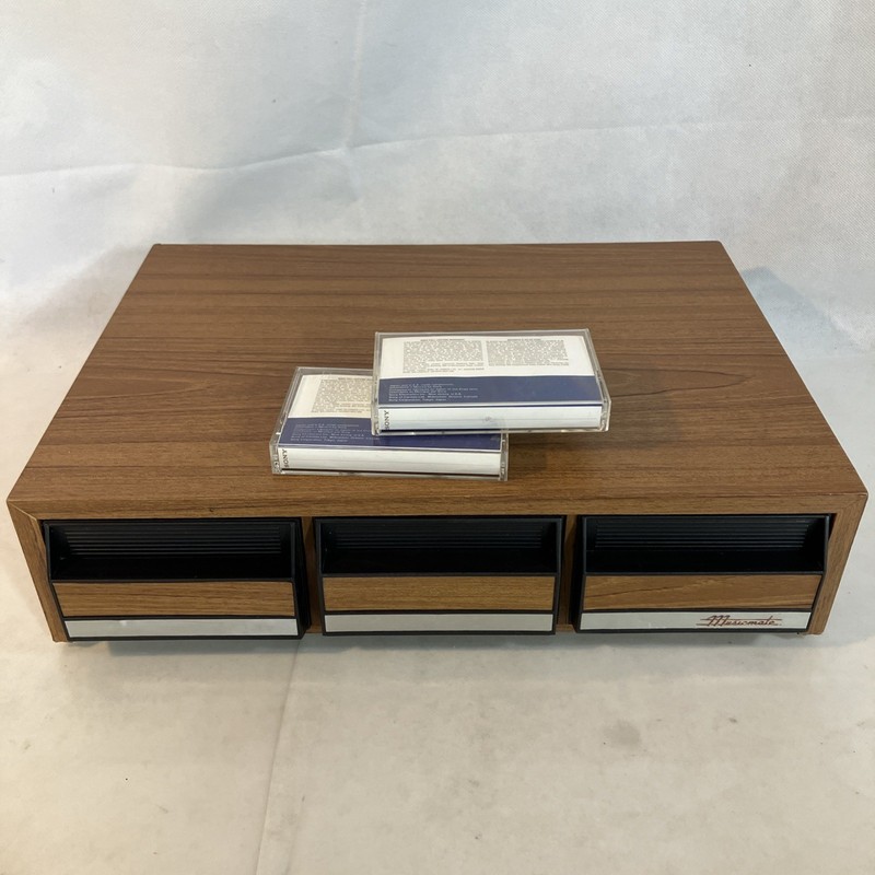 VTG 80s Musicmate Audio Cassette Storage 42 Tape Holder 3 Drawer Slide Out Case