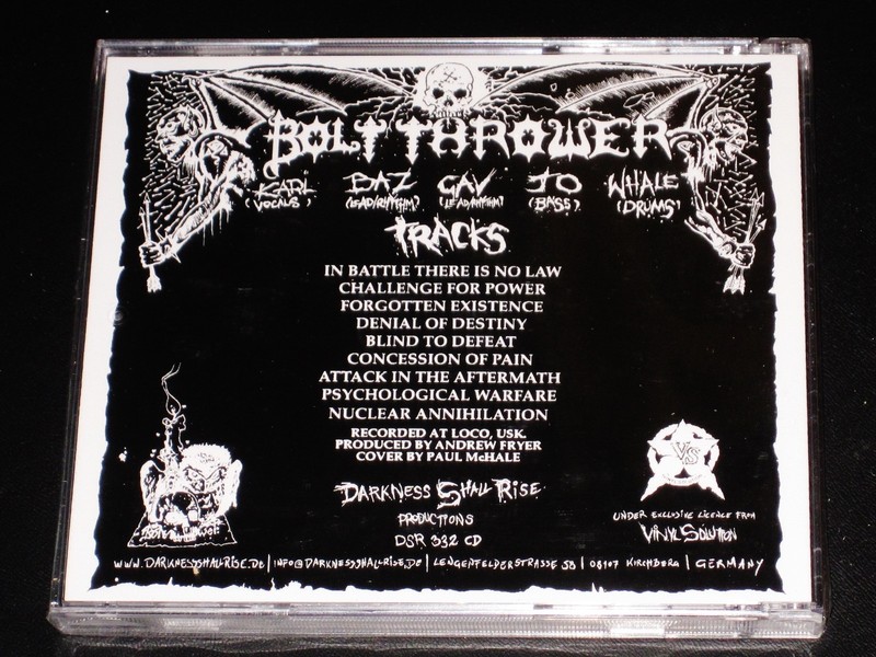 Bolt Thrower: In Battle There Is No Law! CD 2026 Reissue Darkness Shall Rise NEW gallery