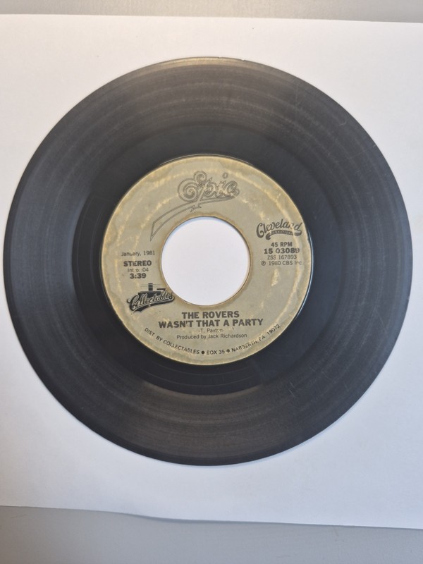 45 RPM 7″ Vinyl: The Rovers «Wasn’t that a Party» & Pain in My Past» 15-03089