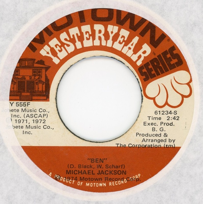 MICHAEL JACKSON Ben / I Want to Be Where You Are 1974 MOTOWN 45rpm Soul