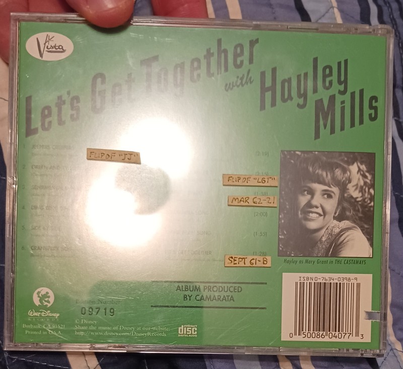 Let's Get Together with Hayley Mills (CD, Disney, 1998) - case wear/cut/stickers gallery