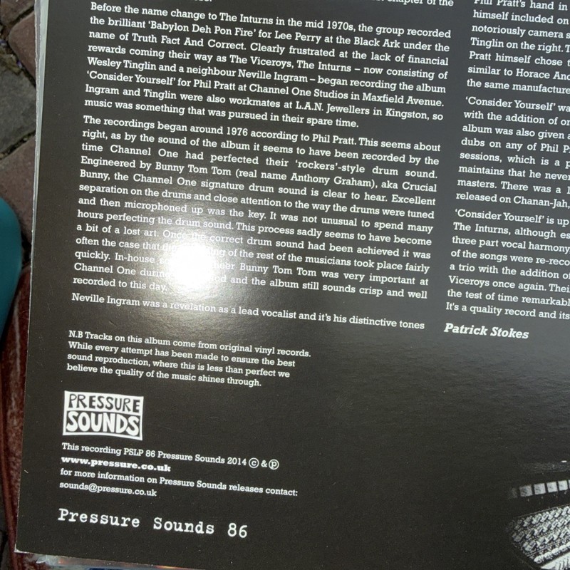 INTURNS "Consider Yourself" Vinyl Lp Roots Reggae Cult Classic Pressure Sounds gallery