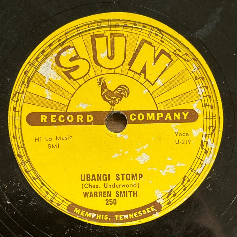 Warren Smith 78 Ubangi Stomp / Black Jack David SUN 250 rockabilly E++