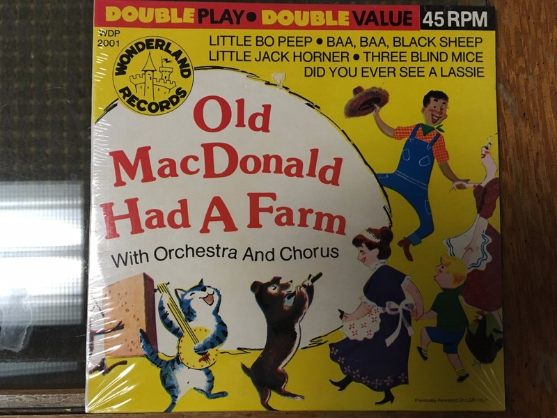 Old MacDonald Had A Farm rare vinyl 7″ Wonderland label WDP-2001 sealed new mint