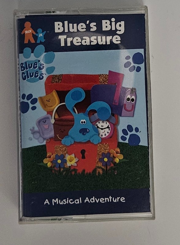 Blue’s Clues Blue’s Big Treasure Cassette 1999 GREEN SHELL Kid Rhino RARE VGC