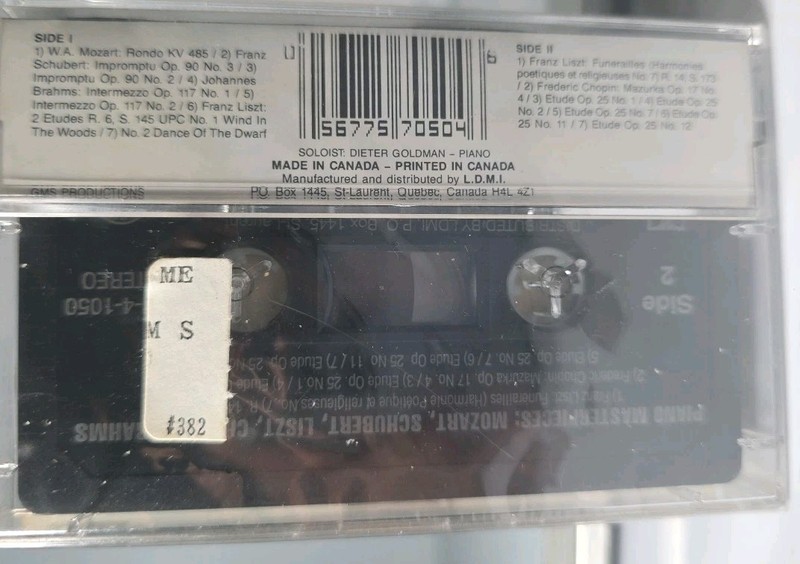 CLASSICAL PIANO MASTERPIECES Cassette Dieter Goldman (GMS Productions) New VTG gallery