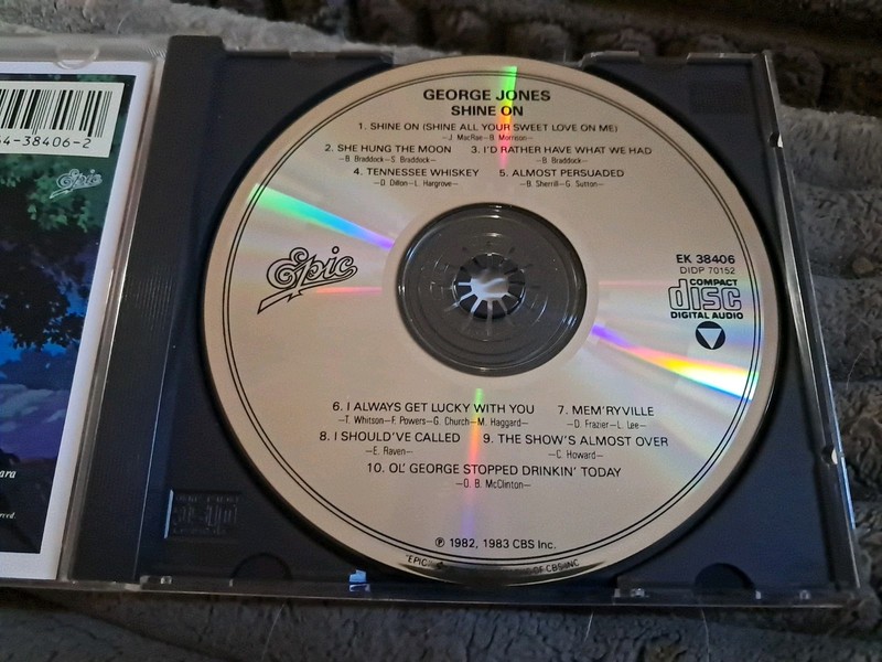 George Jones Shine On CD, 1982, Original Epic 10 Tracks Promo Has Punchole gallery