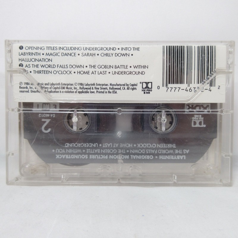 Labyrinth Original Motion Picture Soundtrack 1986 XDR EMI E4 46312 Cassette gallery