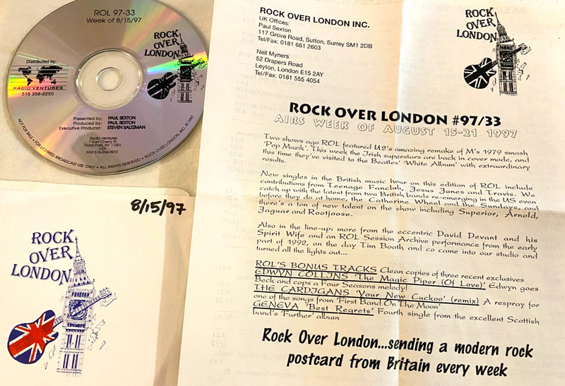 8/15/97 ROCK OVER LONDON EXCLUSIVE IN STUDIO 1992 ACOUSTIC SESSION: JAMES;TRAVIS