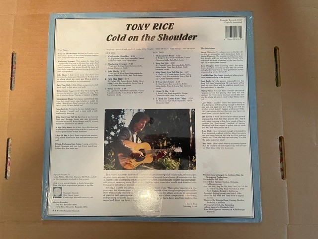 TONY RICE - Cold on the shoulder LP rare 1984 Rounder Records - Bluegrass gallery
