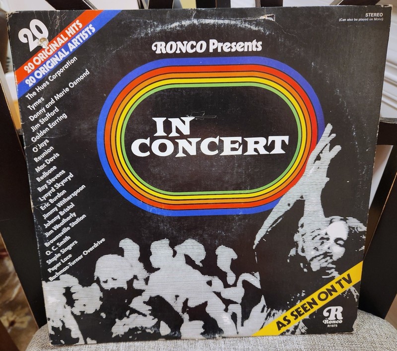 1975 VINYL 20 ARTIST COMPILATION~RONCO PRESENTS~IN CONCERT~R1875 LP RECORD 33RPM