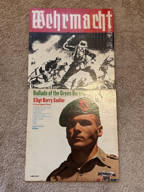 Vintage LP’s Ballads of the Green Berets and Songs of the Wehrmacht