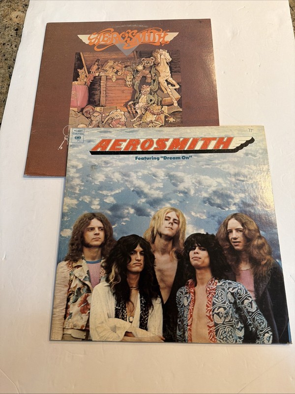 Lot of 2 Aerosmith Dream On & 1975 Toys In The Attic Vinyl Records