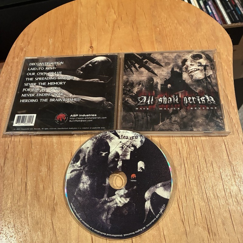 All Shall Perish – Hate Malice Revenge CD 1st US press SIGNED whitechapel ichor
