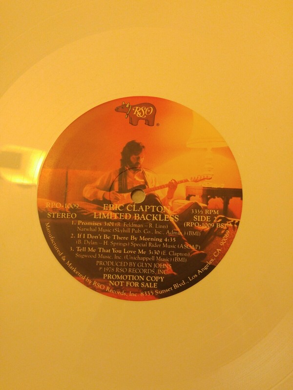 Eric Clapton-Limited Backless-ORIGINAL 1978 US White Vinyl PROMO LP-SEALED gallery