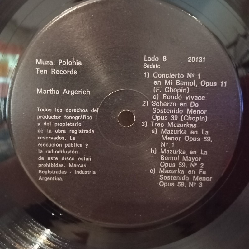 Martha Argerich Plays Frédéric Chopin Warszawa 1965 Vinyl Record LP gallery