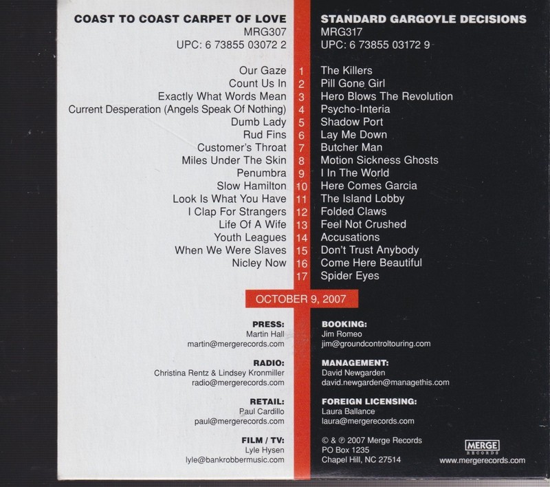 Robert Pollard Coast to coast carpet of love standard gargoyle decisions cdpromo gallery