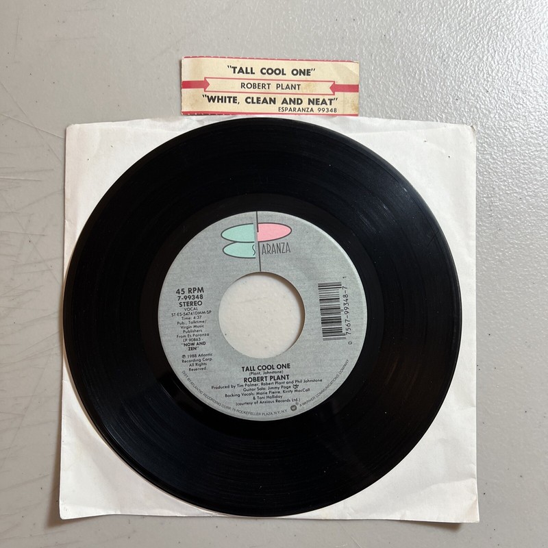 Robert Plant Tall Cool One/White Clean and Neat 45 7″ Play tested VG+
