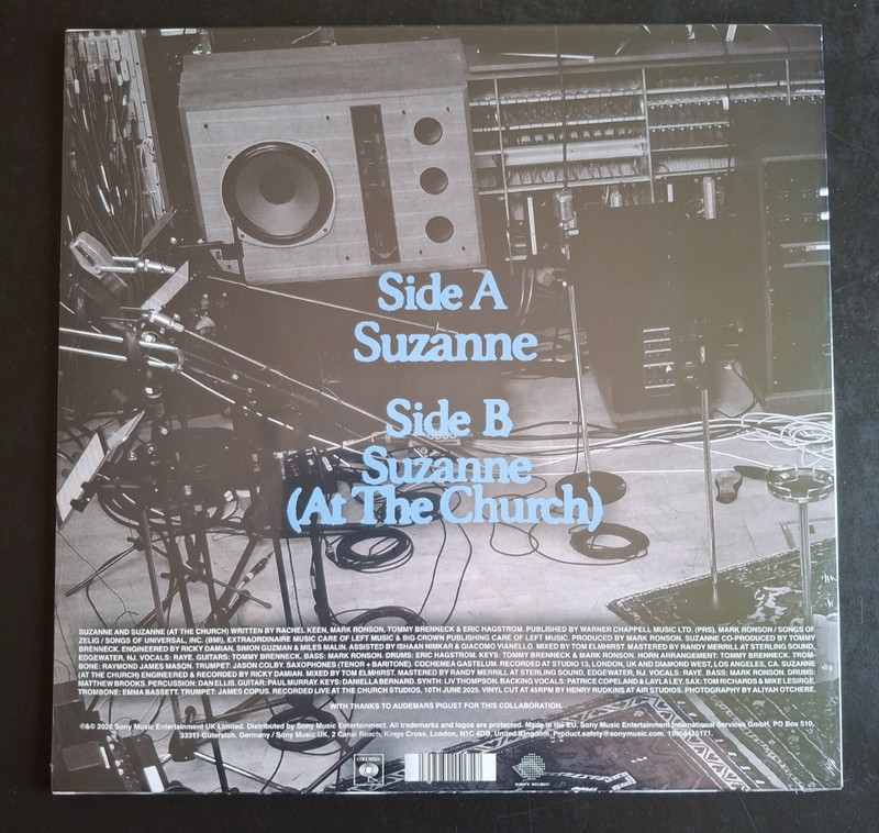 MARK RONSON & RAYE SUZANNE 2 TRACK RSD LIMITED BLUE VINYL 12" NEW & SEALED gallery