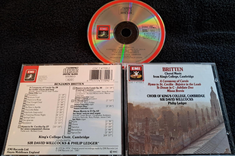BRITTEN Choral Music from King’s College Cambridge Willcocks UK EMI cd 1987