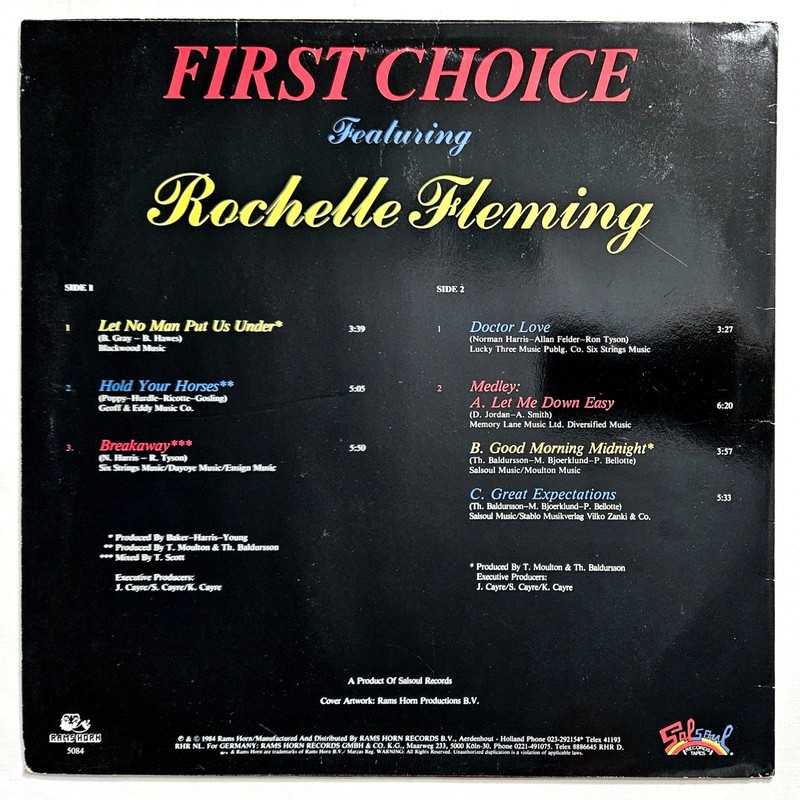 DISCO / HI-NRG - FIRST CHOICE FEATURING ROCHELLE FLEMING - ORIGINAL IMPORT LP gallery