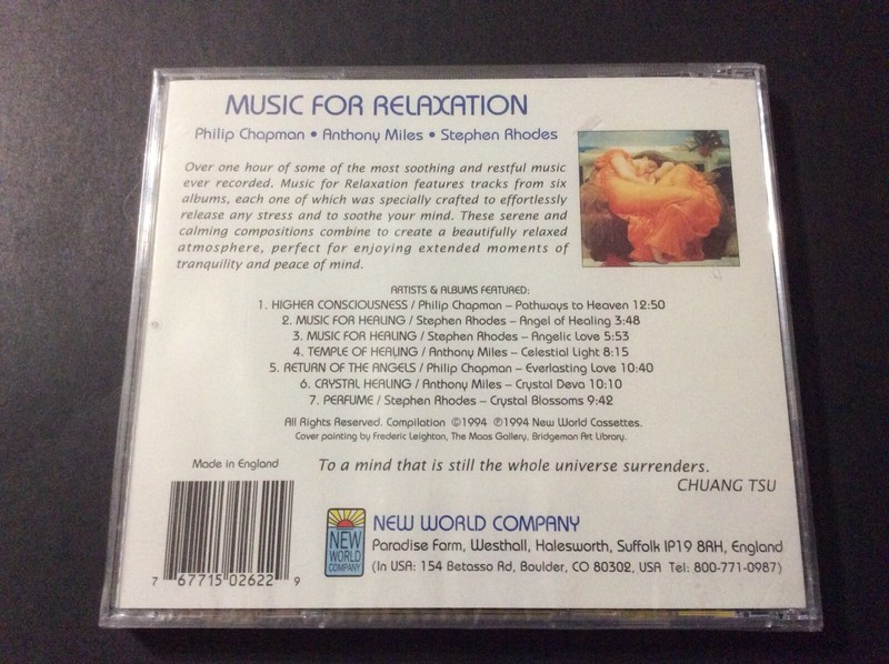 Chapman / Miles / Rhodes – Music For Relaxation CD - New and Sealed gallery