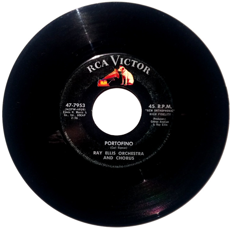 RAY ELLIS ORCHESTRA AND CHORUS – Portofino/Shalom- Vinyl 45rpm 47-7953