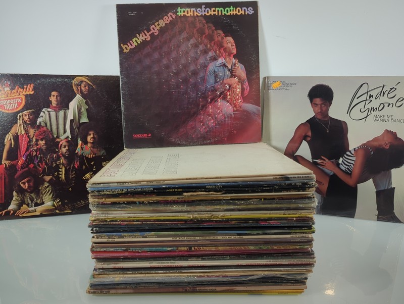 HUGE Lot of (50) 1970s–1980 Vintage Mixed Vinyl LPs 12” Funk/Jazz/Soul/R&B – G29