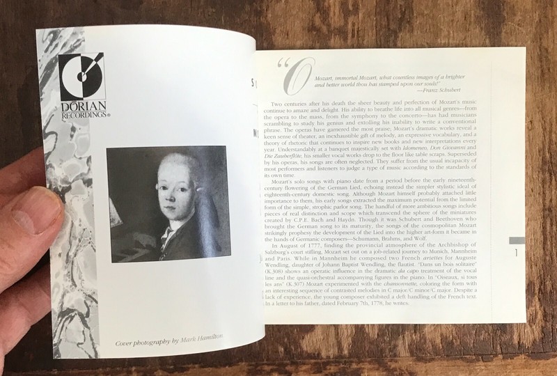 Julianne Baird Songs of Mozart Colin Tilney Edwin I. Lawrence w/Der Fruhling NM gallery