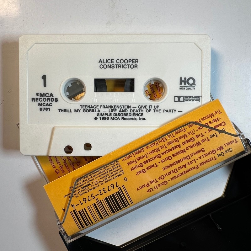 Alice Cooper - Constrictor Cassette 1986 MCA Records gallery