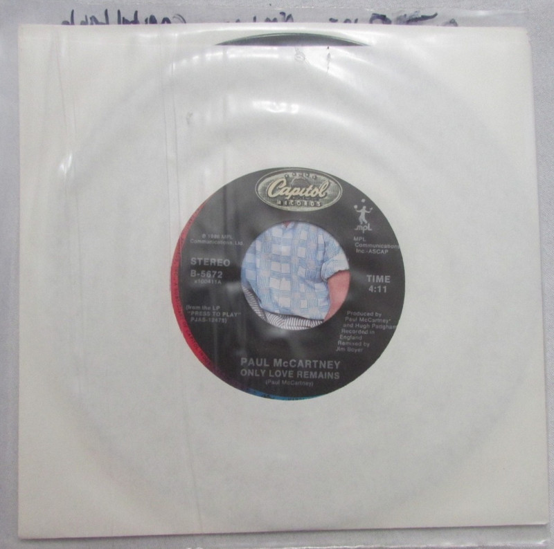 PAUL MCCARTNEY ONLY LOVE REMAINS CAPITOL LABLE 45 RPM VINYL RECORD NM/NM R1 gallery